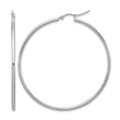 10K White Gold Polished Hinged Hoop Earrings - Birthstone Company