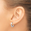 10K White Gold Polished Hinged Huggie Earrings