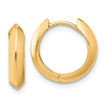 10K Polished Hinged Huggie Earrings