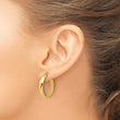 10K Polished Twisted Round Hoop Earrings