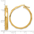 10K Polished Twisted Round Hoop Earrings