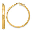 10K Polished Twisted Round Hoop Earrings