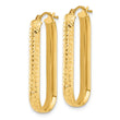 10K Polished and Diamond-cut Oval Hoop Earrings
