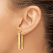 10K Polished and Diamond-cut Oval Hoop Earrings