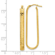 10K Polished and Diamond-cut Oval Hoop Earrings