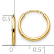 10k 1.5mm Polished Round Endless Hoop Earrings