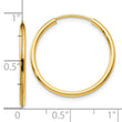 10k 1.5mm Polished Round Endless Hoop Earrings