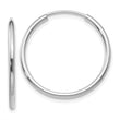 10k White Gold 1.5mm Polished Endless Hoop Earrings