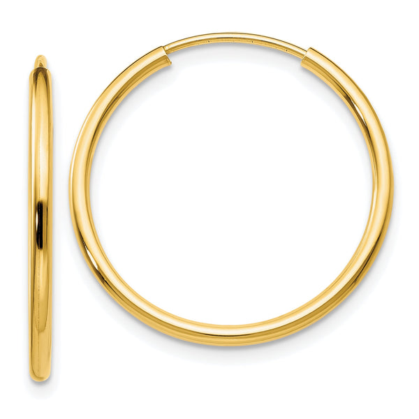 10k 1.5mm Polished Round Endless Hoop Earrings