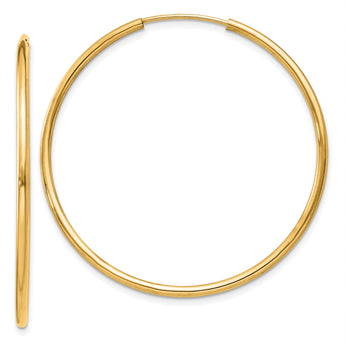 10k 1.5mm Polished Round Endless Hoop Earrings
