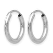 10k White Gold Polished Endless 2mm Hoop Earrings - Birthstone Company