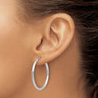 10k White Gold Polished Endless 2mm Hoop Earrings