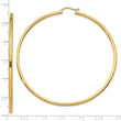 10k Polished 2x65mm Lightweight Tube Hoop Earrings