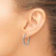 10k White Gold Diamond-cut 2mm Round Tube Hoop Earrings - Birthstone Company