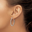 10k White Gold Diamond-cut 2mm Round Tube Hoop Earrings - Birthstone Company