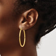10k Diamond-cut 2mm Round Tube Hoop Earrings