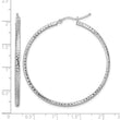 10k White Gold Diamond-cut 2mm Round Tube Hoop Earrings - Birthstone Company