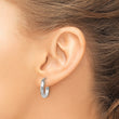10k White Gold Diamond-cut 3mm Round Hoop Earrings