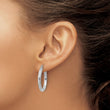 10k White Gold Diamond-cut 3mm Round Hoop Earrings