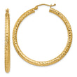 10k Diamond-cut 3mm Round Hoop Earrings