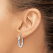 10k White Gold 2mm Square Tube Hoops