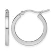 10k White Gold 2mm Square Tube Hoops - Birthstone Company