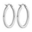10k White Gold 2mm Square Tube Hoops - Birthstone Company