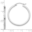 10k White Gold 2mm Square Tube Hoops