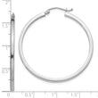 10k White Gold 2mm Square Tube Hoops