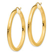 10k 3mm Polished Square Hoop Earrings