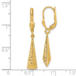 10K Polished and Textured Leverback Dangle Earrings
