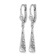 10K White Gold Polished/Textured Leverback Dangle Earrings - Birthstone Company