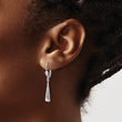 10K White Gold Polished/Textured Leverback Dangle Earrings - Birthstone Company