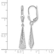 10K White Gold Polished/Textured Leverback Dangle Earrings - Birthstone Company