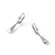 10K White Gold Polished/Textured Leverback Dangle Earrings - Birthstone Company