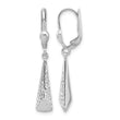 10K White Gold Polished/Textured Leverback Dangle Earrings - Birthstone Company