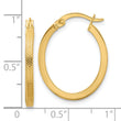 10K Polished and Textured Oval Hoop Earrings