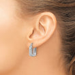 10K White Gold Polished and Diamond-cut Square Hoop Earrings - Birthstone Company