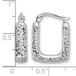 10K White Gold Polished and Diamond-cut Square Hoop Earrings - Birthstone Company