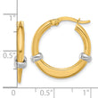 10K Two-tone Polished Hoop Earrings