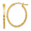 10K Polished Twist Oval Hoop Earrings