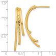 10K Polished and D/C 3-Row Drop Post Earrings