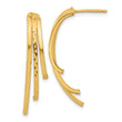 10K Polished and D/C 3-Row Drop Post Earrings