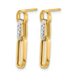 10K w/Rhodium Polished and D/C Link Dangle Post Earrings - Birthstone Company