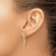 10K w/Rhodium Polished and D/C Link Dangle Post Earrings - Birthstone Company