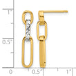 10K w/Rhodium Polished and D/C Link Dangle Post Earrings - Birthstone Company