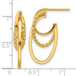 10K Polished and Twisted Oval J-Hoop Post Earrings