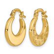 10K Polished and Diamond-cut Fancy Hoop Earrings - Birthstone Company