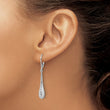 10K White Gold Polished and D/C Leverback Earrings - Birthstone Company