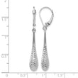 10K White Gold Polished and D/C Leverback Earrings - Birthstone Company